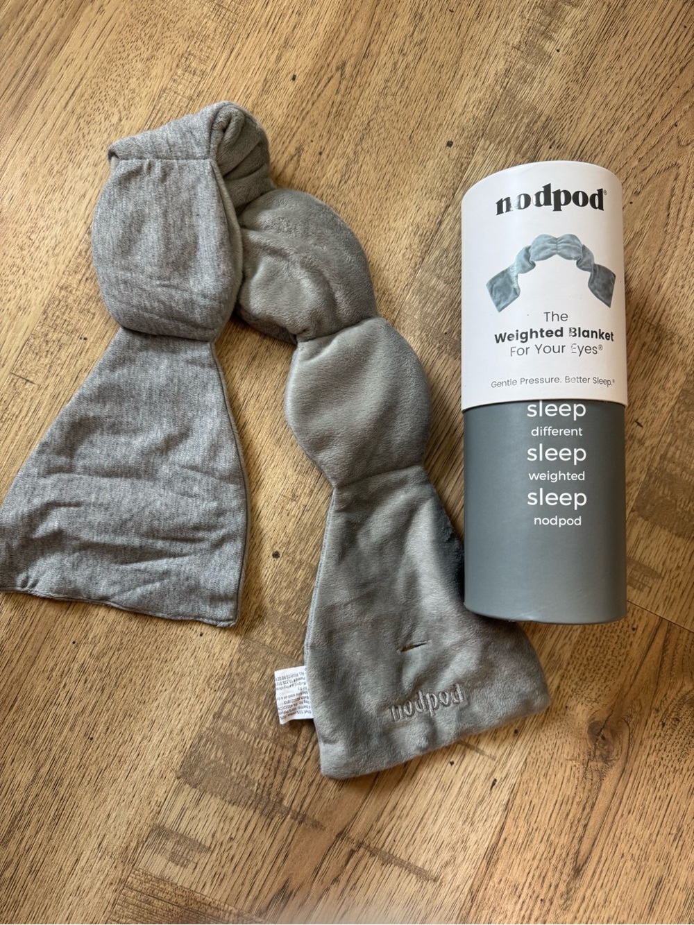 nodpod Gray Weighted Eye Mask - Gentle Pressure Sleep Mask